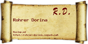 Rohrer Dorina névjegykártya