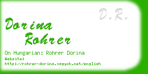 dorina rohrer business card